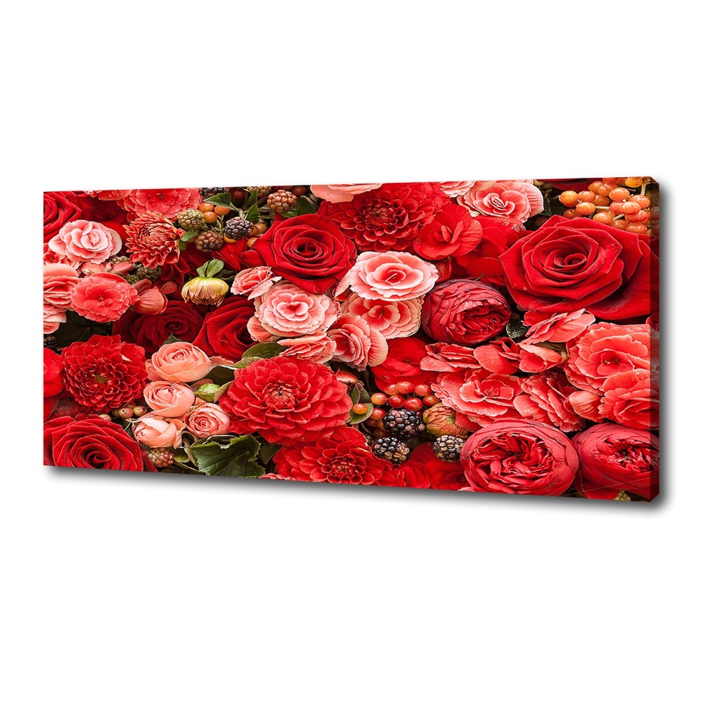 Canvas wall art Red flowers