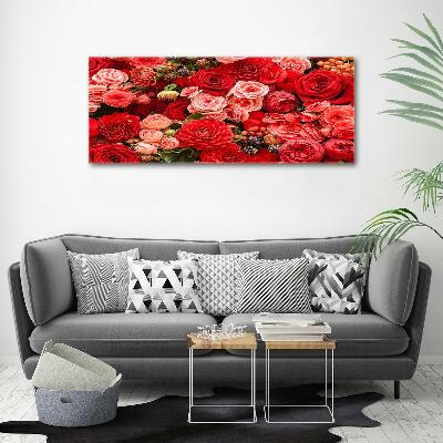 Canvas wall art Red flowers