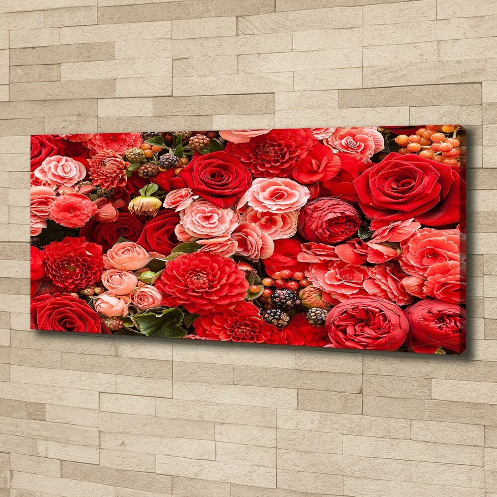 Canvas wall art Red flowers