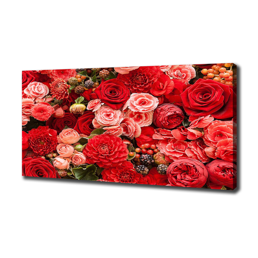 Canvas wall art Red flowers