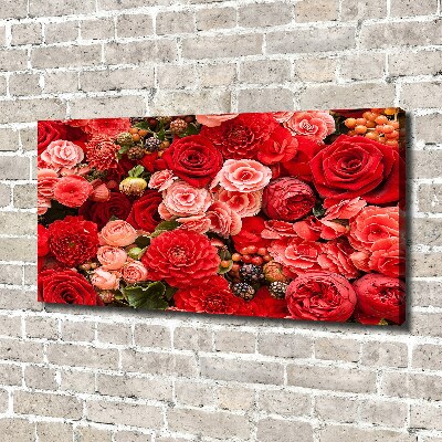 Canvas wall art Red flowers