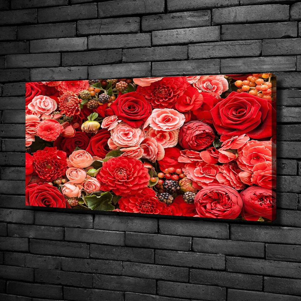 Canvas wall art Red flowers