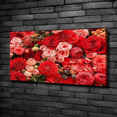 Canvas wall art Red flowers