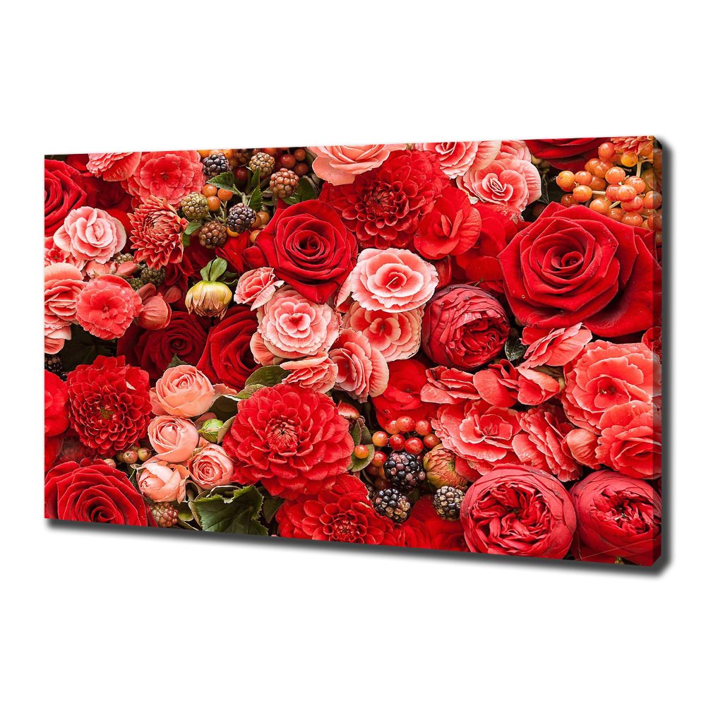 Canvas wall art Red flowers