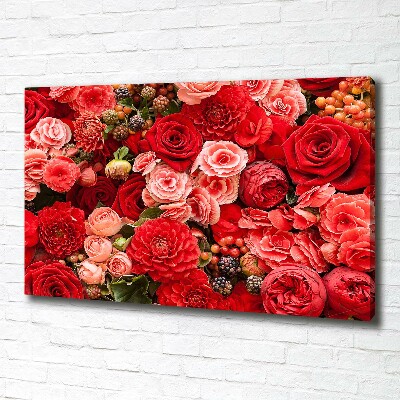 Canvas wall art Red flowers