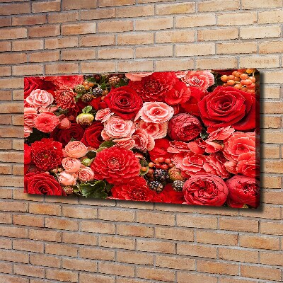 Canvas wall art Red flowers