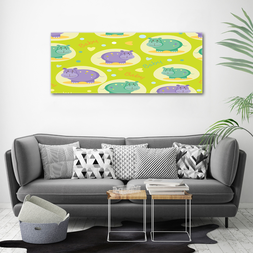 Canvas wall art Hippo