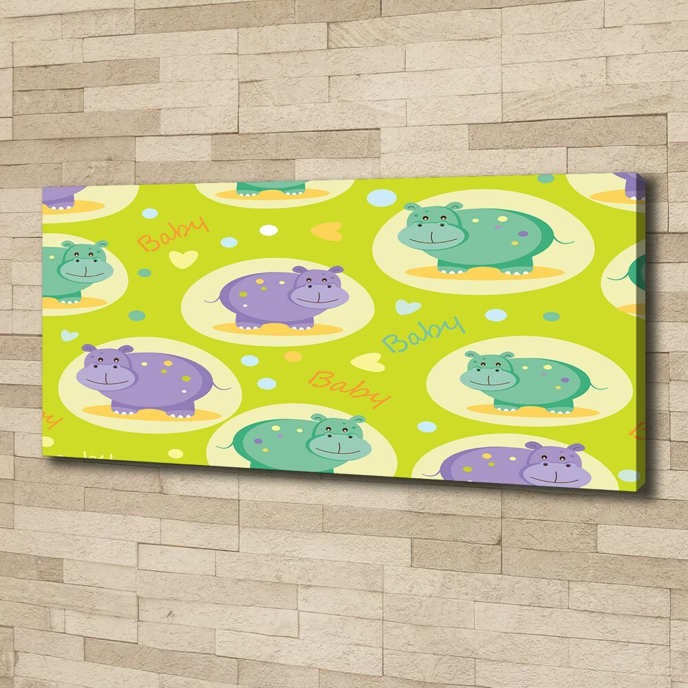 Canvas wall art Hippo