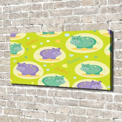 Canvas wall art Hippo