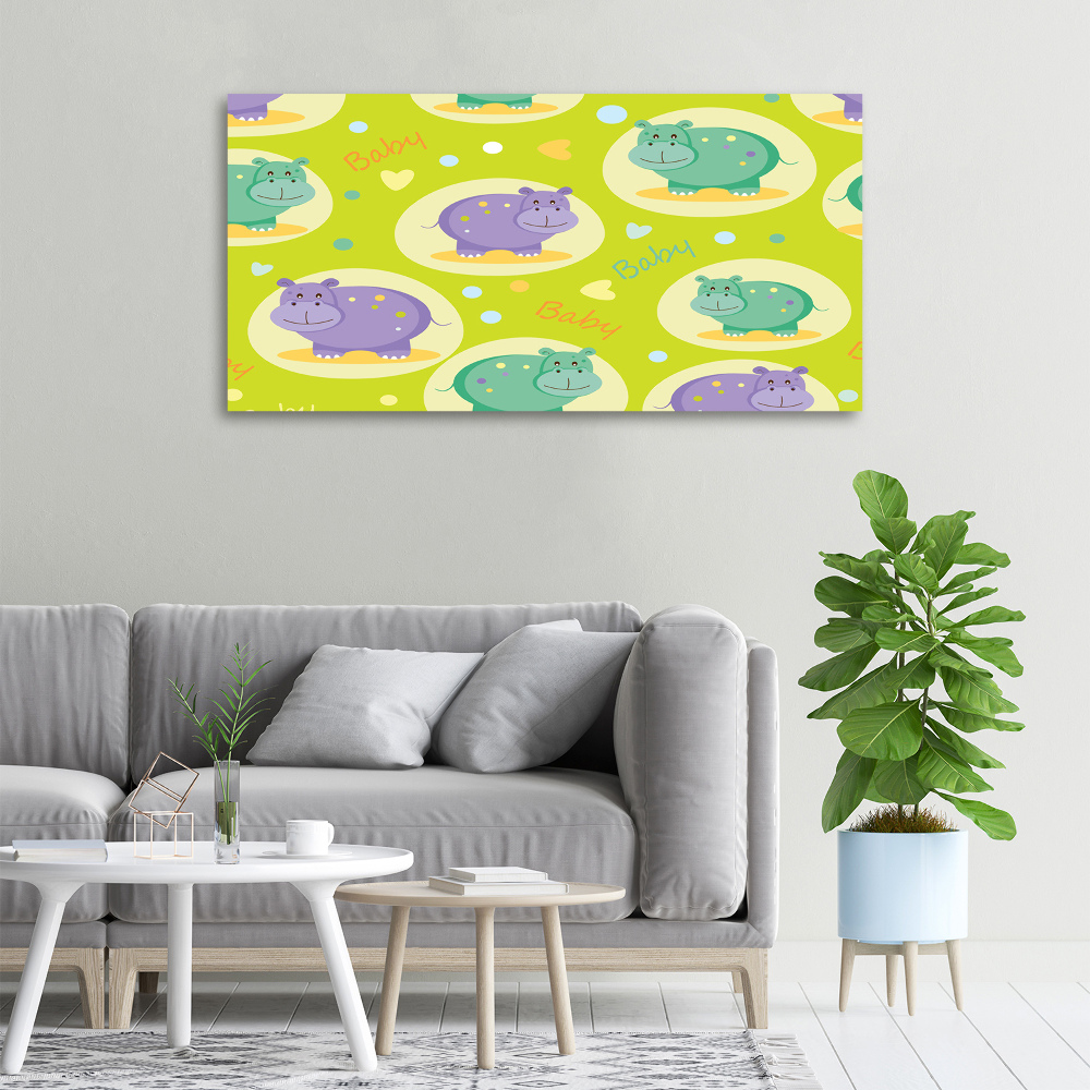 Canvas wall art Hippo