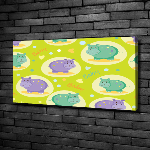 Canvas wall art Hippo