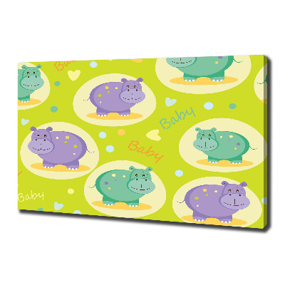 Canvas wall art Hippo