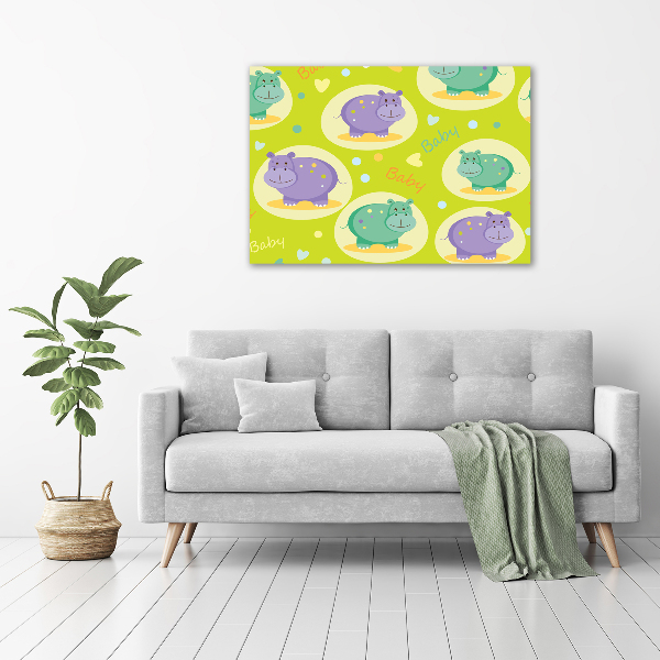 Canvas wall art Hippo