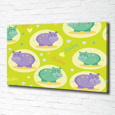 Canvas wall art Hippo