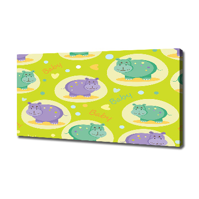 Canvas wall art Hippo