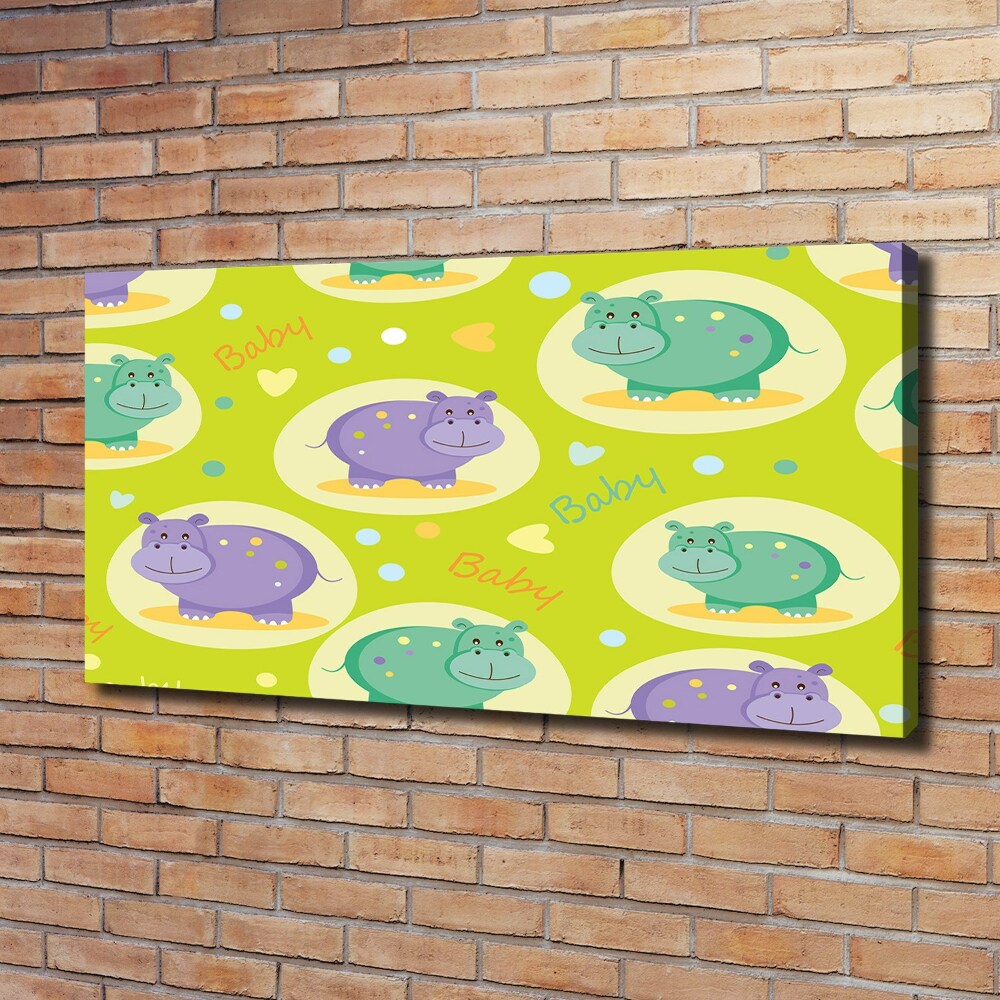 Canvas wall art Hippo