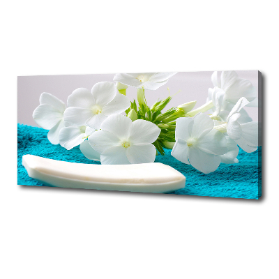 Canvas wall art White spa flowers