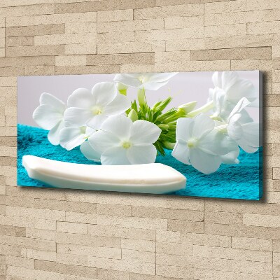 Canvas wall art White spa flowers