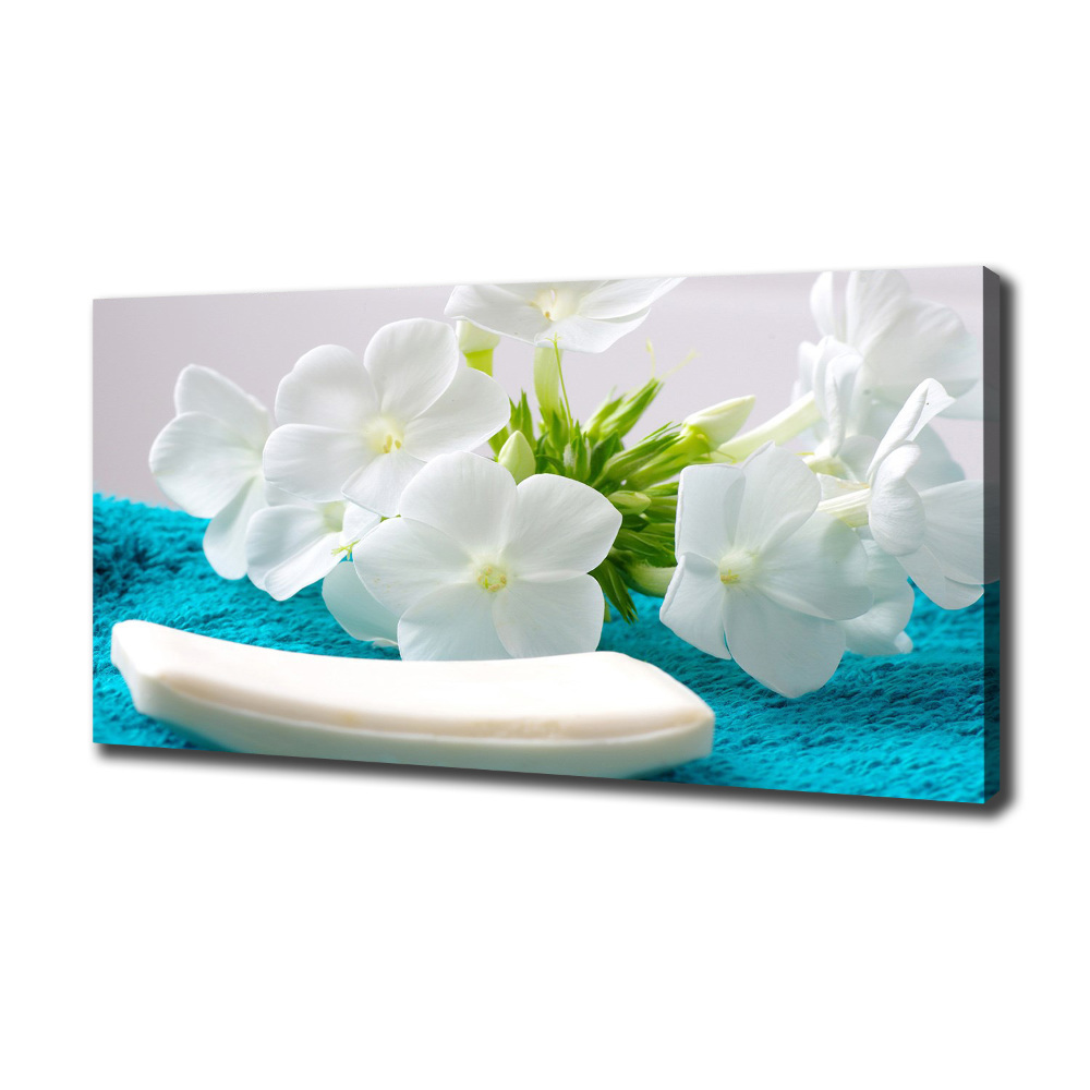 Canvas wall art White spa flowers