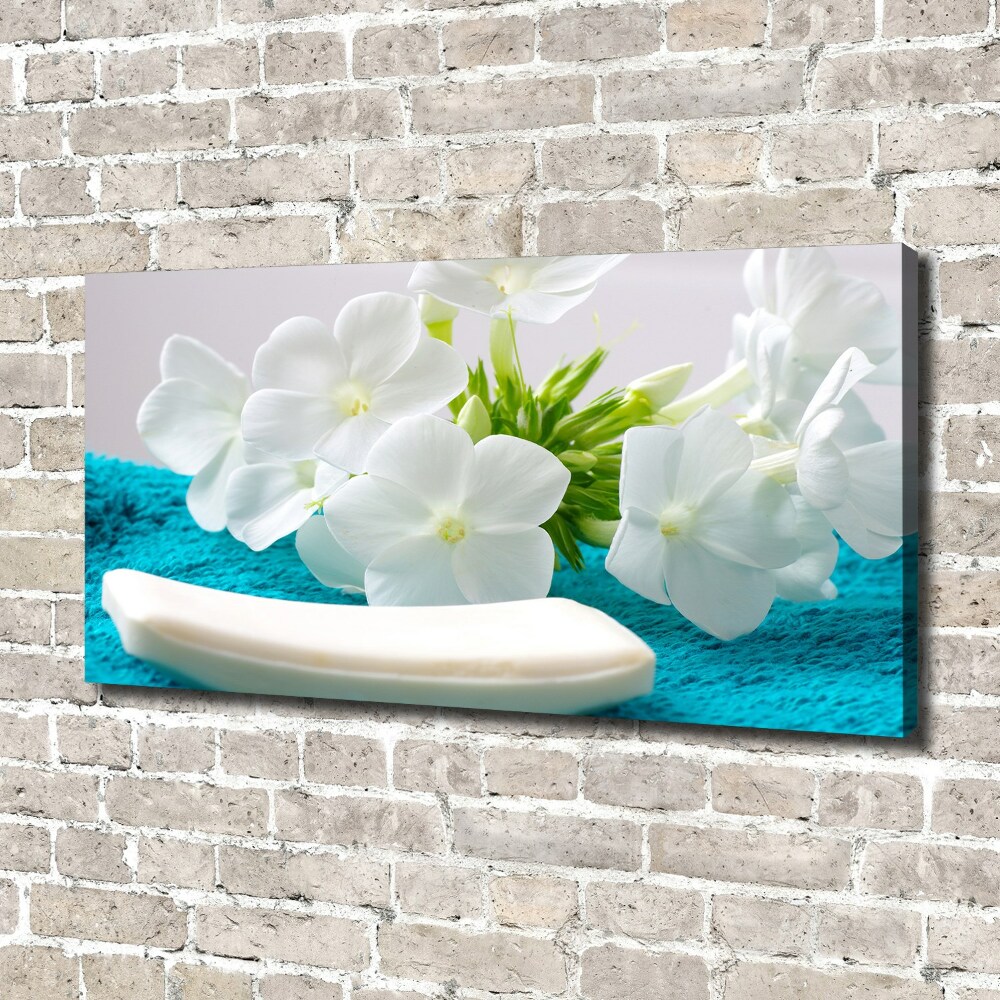 Canvas wall art White spa flowers