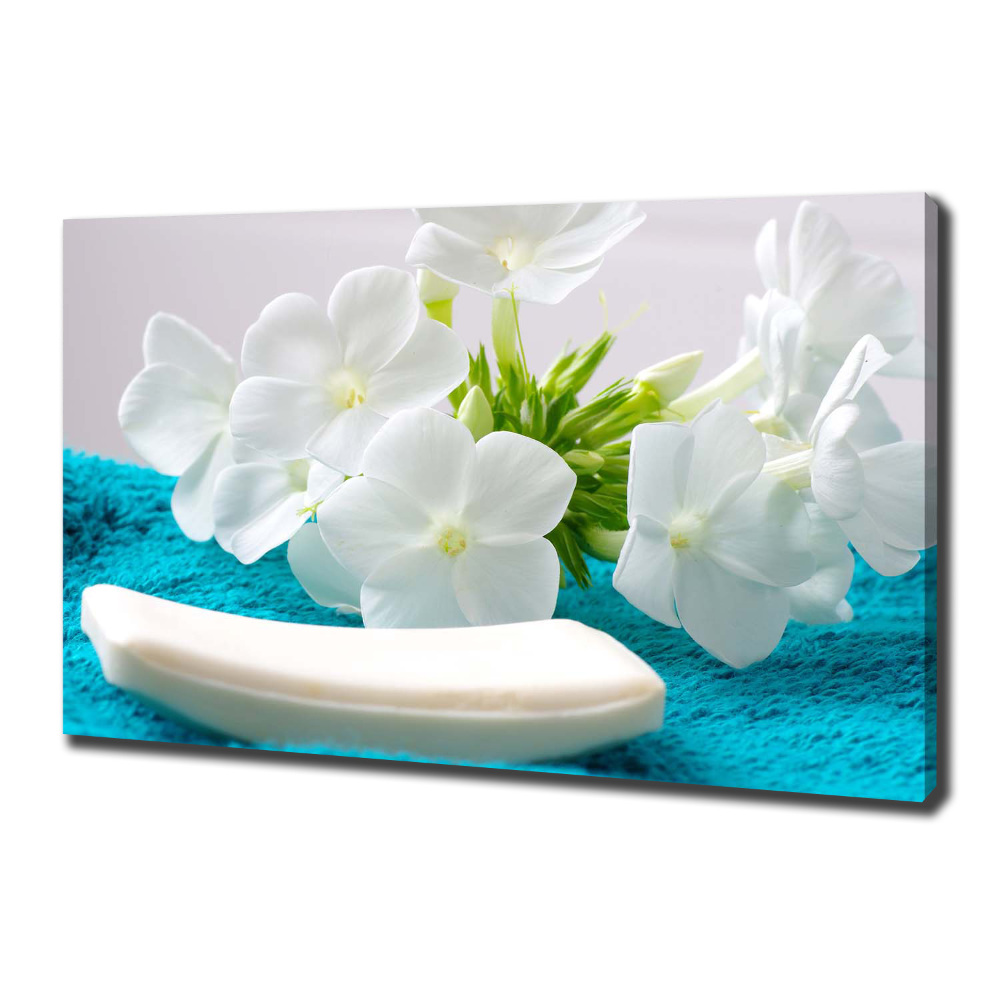 Canvas wall art White spa flowers