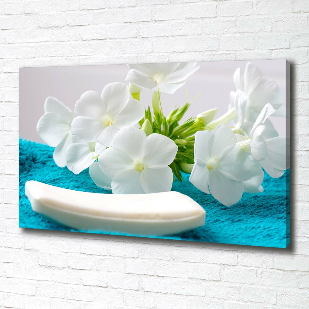 Canvas wall art White spa flowers