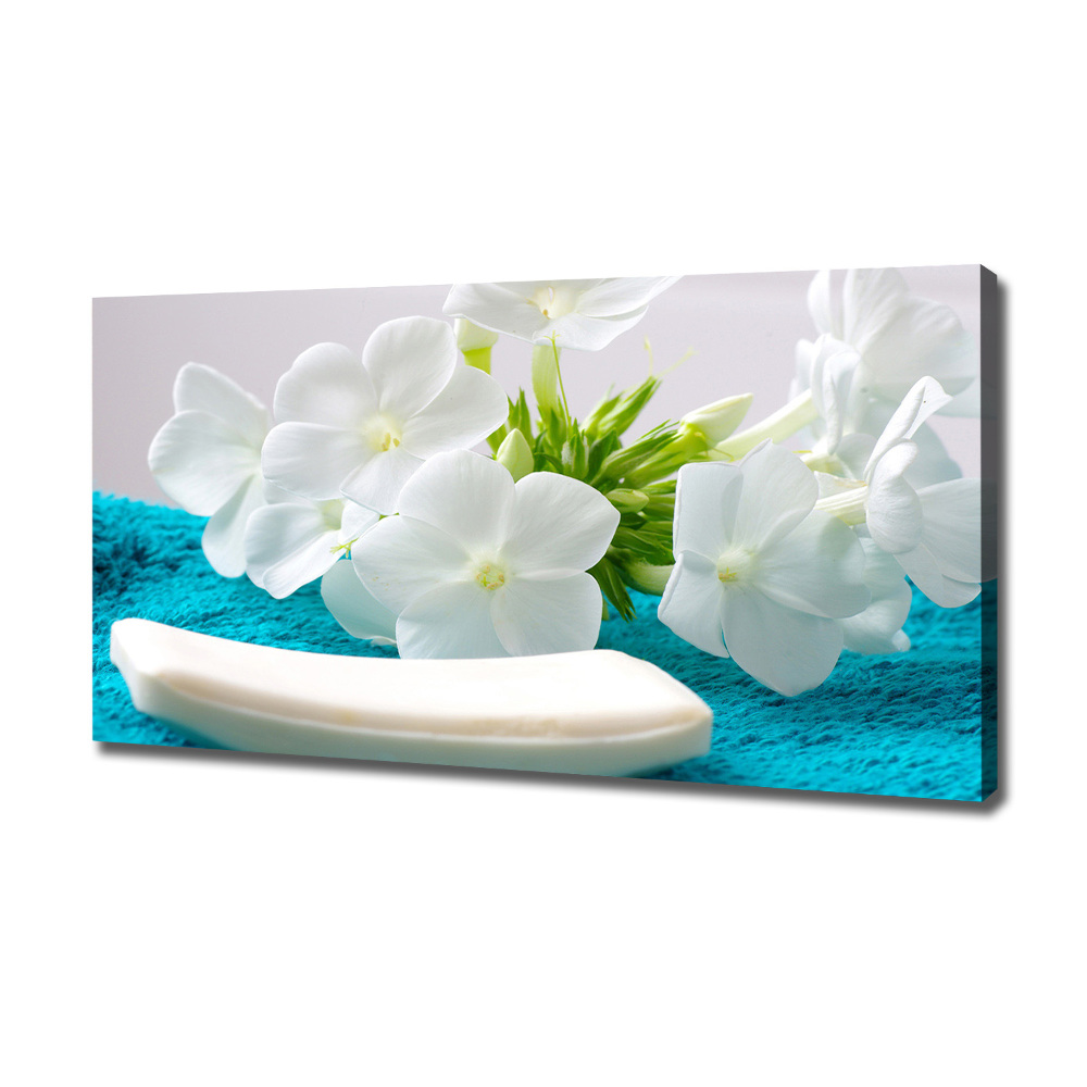 Canvas wall art White spa flowers