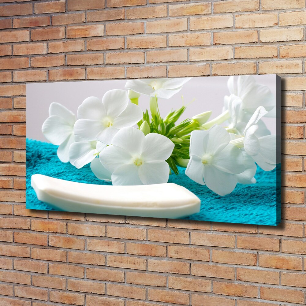 Canvas wall art White spa flowers