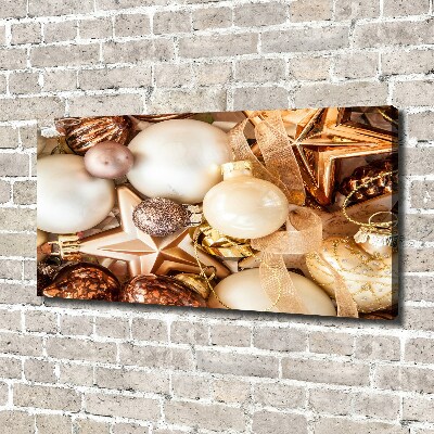 Canvas wall art Christmas baubles