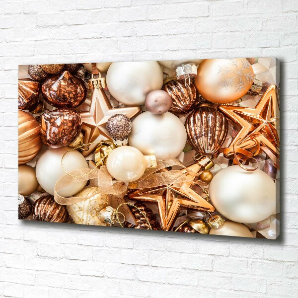 Canvas wall art Christmas baubles