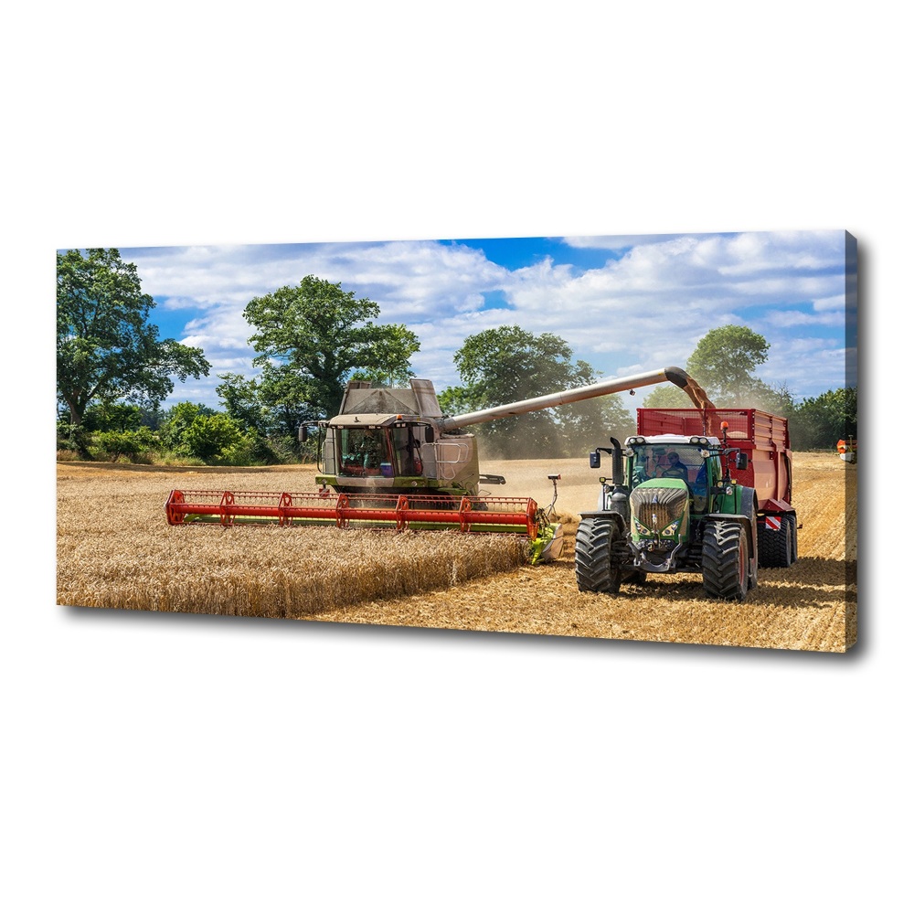 Canvas wall art Harvester and tractor