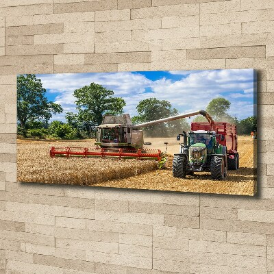 Canvas wall art Harvester and tractor