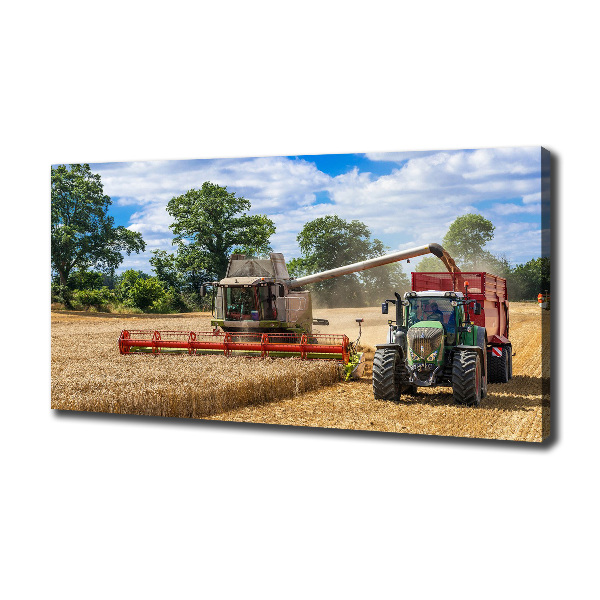 Canvas wall art Harvester and tractor