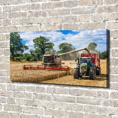 Canvas wall art Harvester and tractor