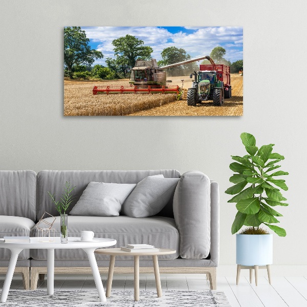 Canvas wall art Harvester and tractor