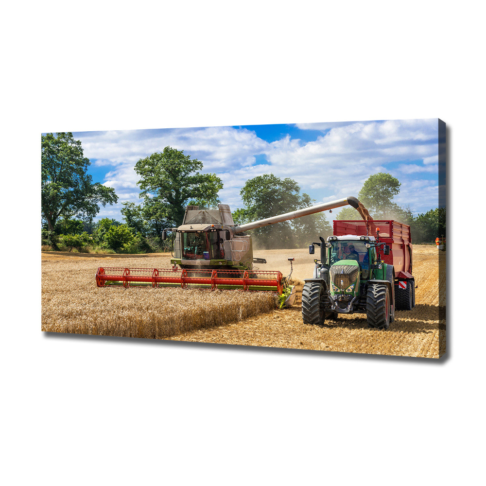 Canvas wall art Harvester and tractor