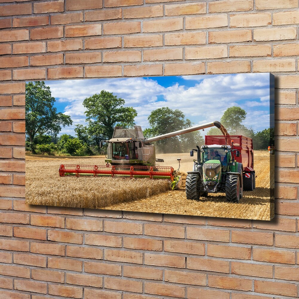 Canvas wall art Harvester and tractor