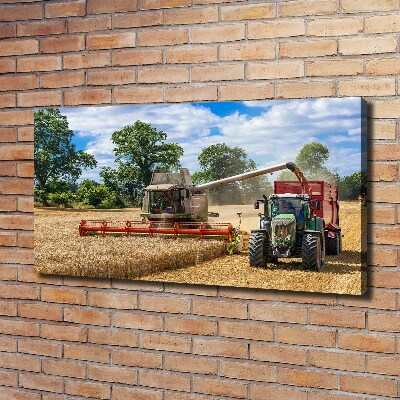 Canvas wall art Harvester and tractor