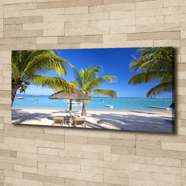 Canvas wall art Mauritius beach