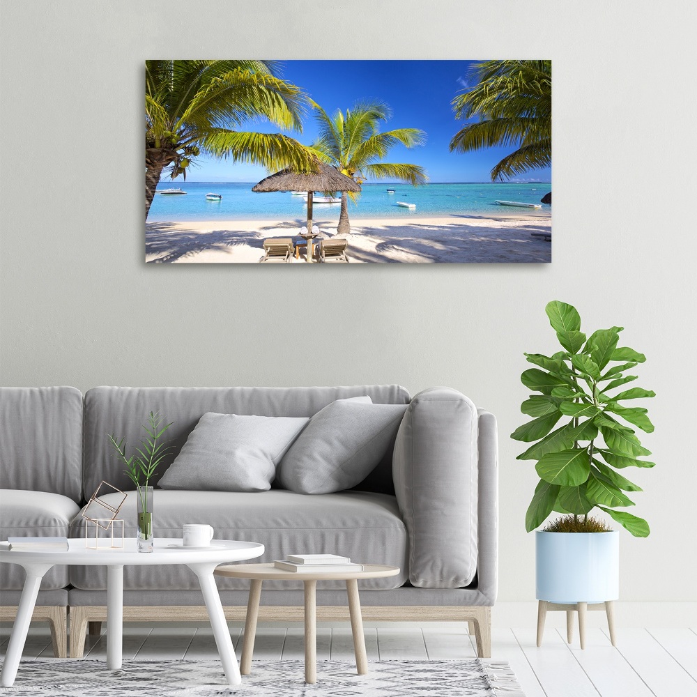 Canvas wall art Mauritius beach