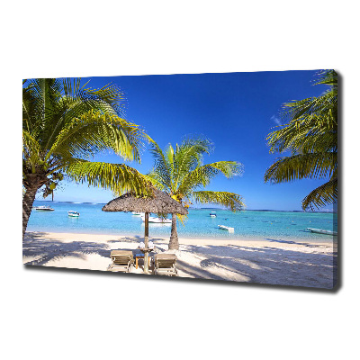 Canvas wall art Mauritius beach