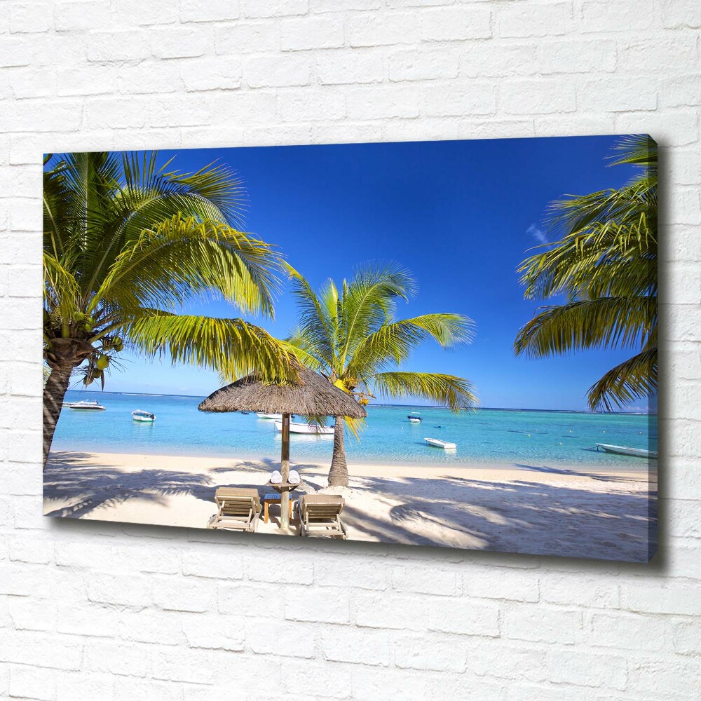 Canvas wall art Mauritius beach