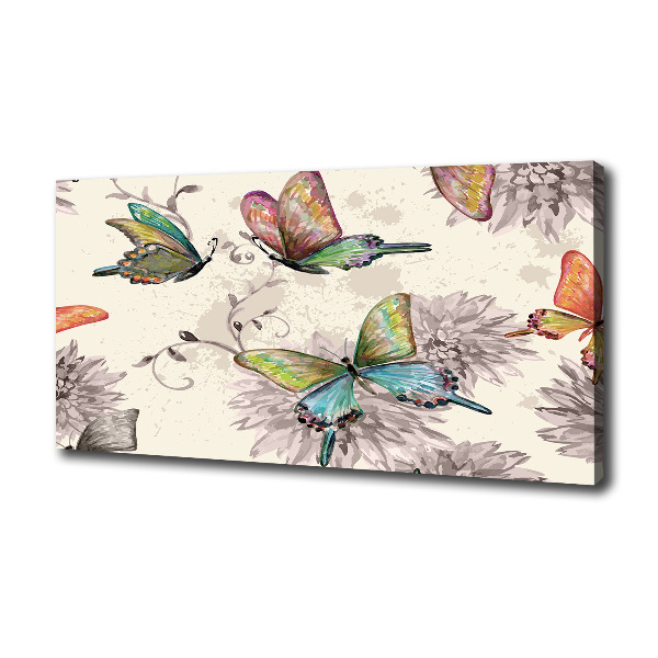 Canvas wall art Butterflies and flowers