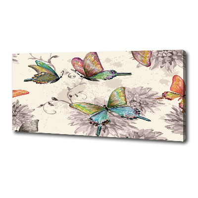 Canvas wall art Butterflies and flowers