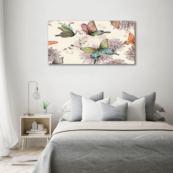 Canvas wall art Butterflies and flowers