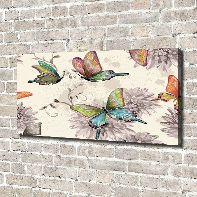 Canvas wall art Butterflies and flowers