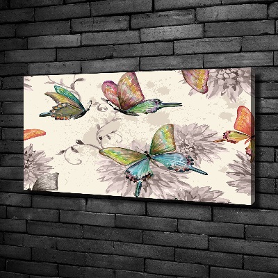 Canvas wall art Butterflies and flowers