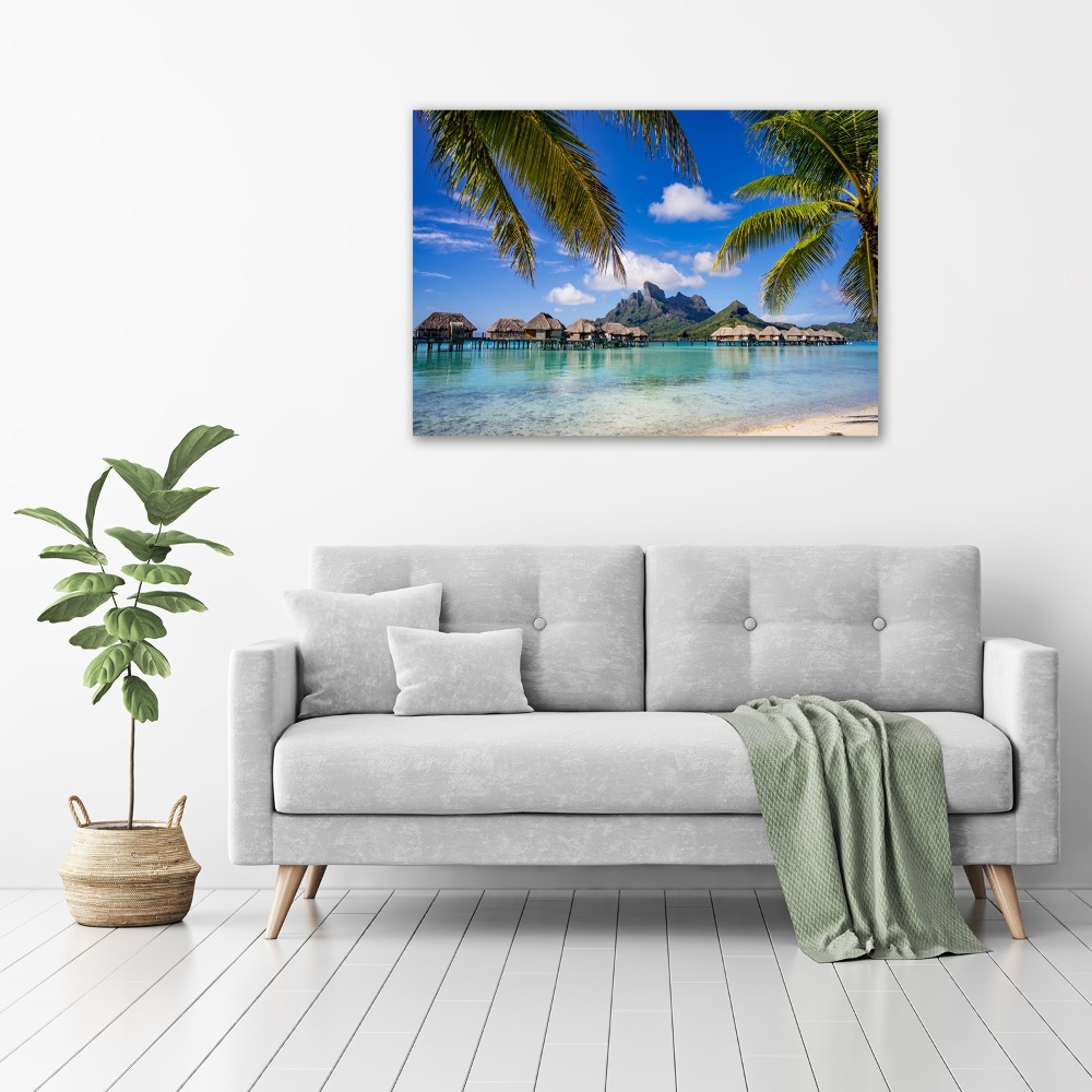 Canvas wall art Palms on Bora Bora