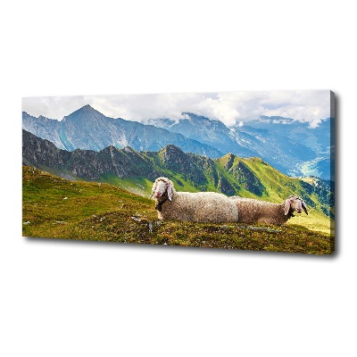 Canvas wall art Sheep in the Alps