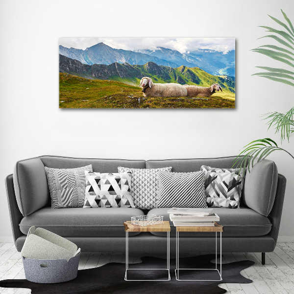 Canvas wall art Sheep in the Alps